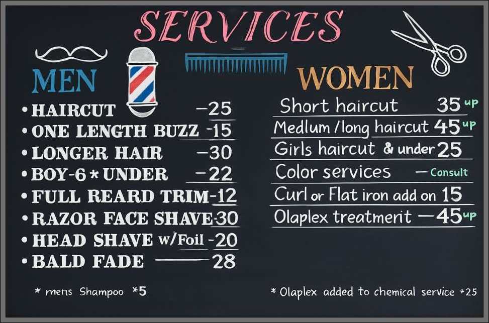 Barber Shop and Hair Salon Prices